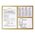 CORNICE PORTAPREZZI   finiture oro A4 diviso in tre