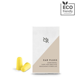 tappi per orecchie ecologici in busta neutra set cortesia hotel neutra paper detercom