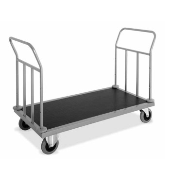 CARRELLO PORTABAGAGLI   acciaio inox e base con moquette