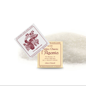 zucchero bianco canna bustina quadrata personalizzata