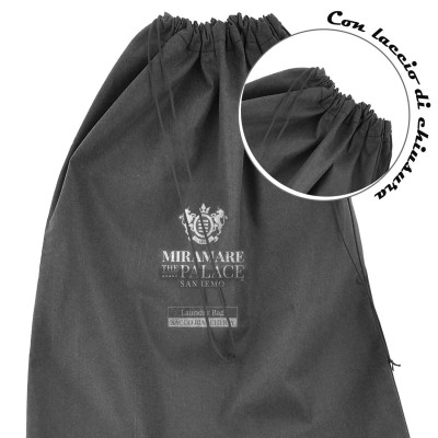 SACCO BIANCHERIA 40x60   microfibra grigia personalizzabile