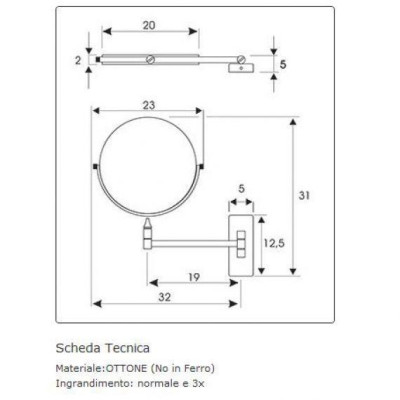SPECCHIO INGRANDITORE   braccio singolo