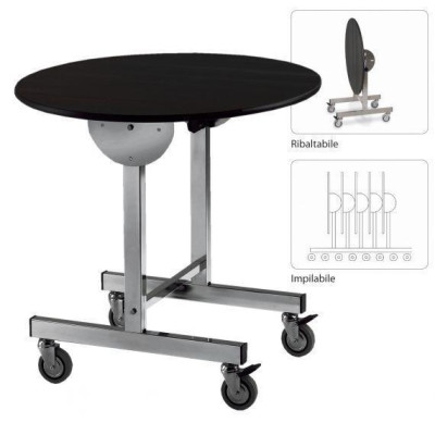 TAVOLO BREAKFAST   rotondo con ruote