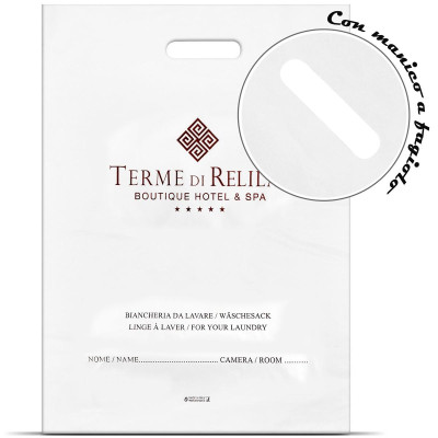 SACCO BIANCHERIA con manico   polietilene personalizzabile