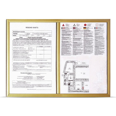 CORNICE PORTAPREZZI   finiture oro A4 diviso in due