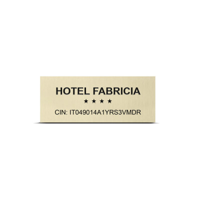 targhetta cin beb e hotel