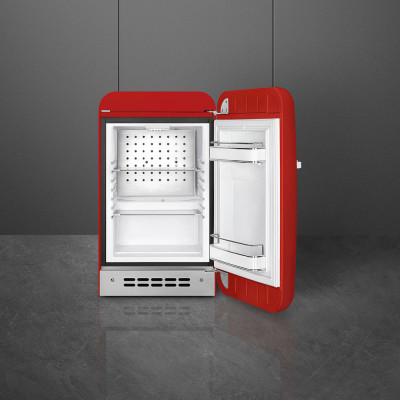 mini frigo rosso lucido aperto