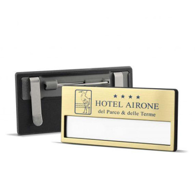 badge spilla hotel personalizzabile