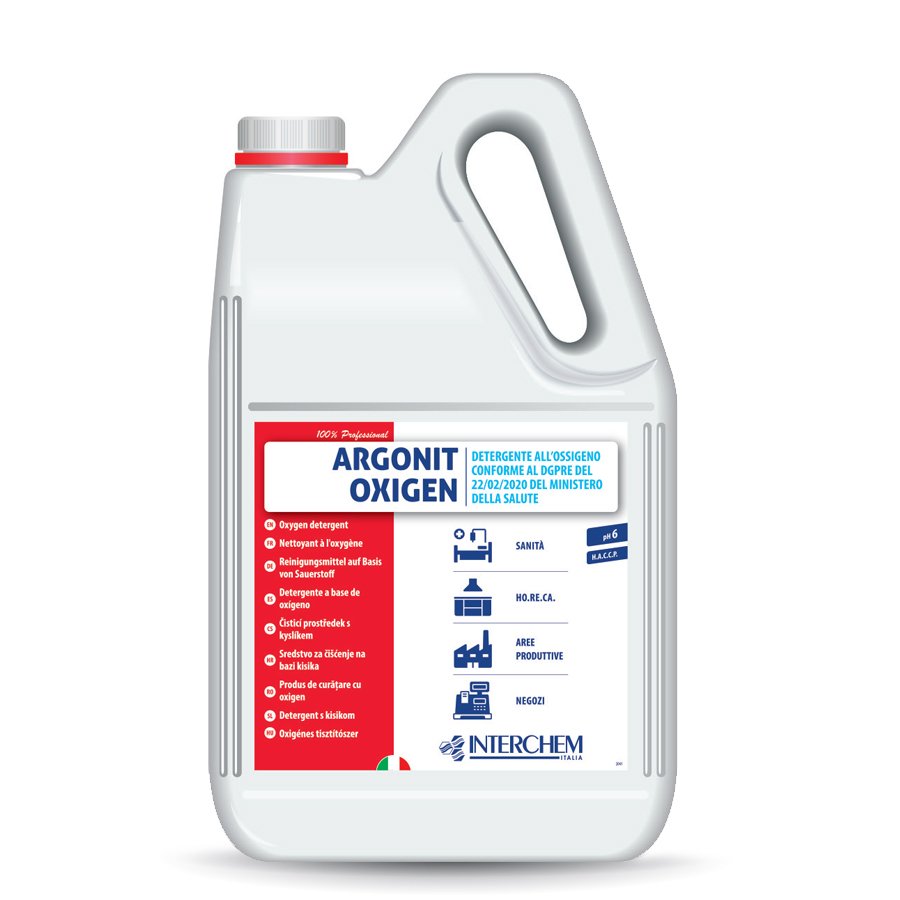Detergente igienizzante per superfici con ossigeno attivo