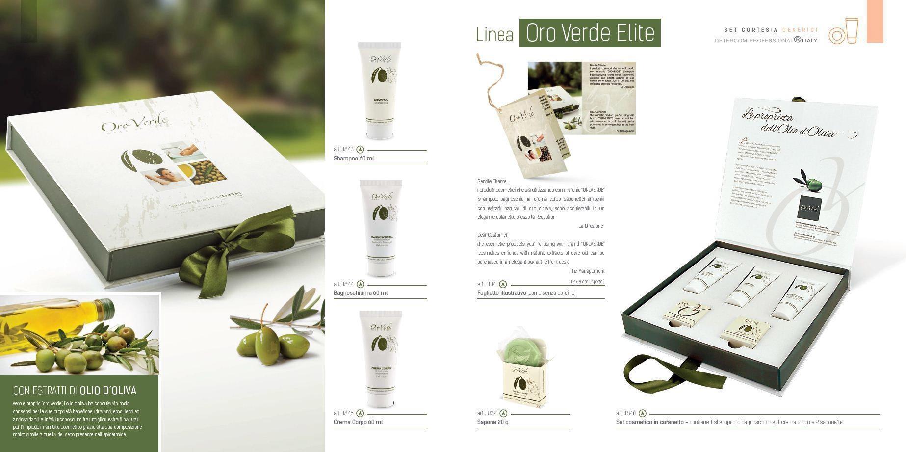 COSMESTICI ALL'OLIO D'OLIVA PER HOTEL