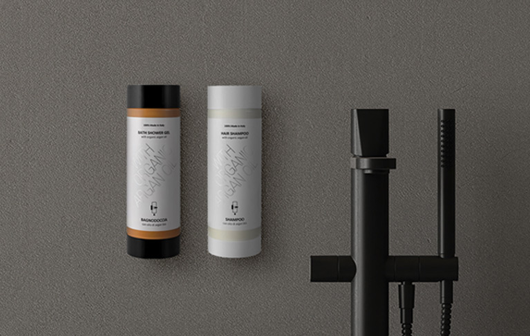 Dispenser hotel Press & Wash Easy con olio di argan